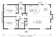 Country Style House Plan - 2 Beds 1 Baths 1200 Sq/Ft Plan #932-96 
