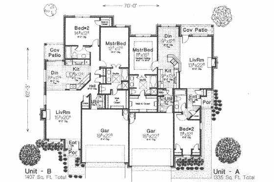 Floor Plan - Main Floor for Traditional House Plan #310-446 - 2 bed, 2 bath