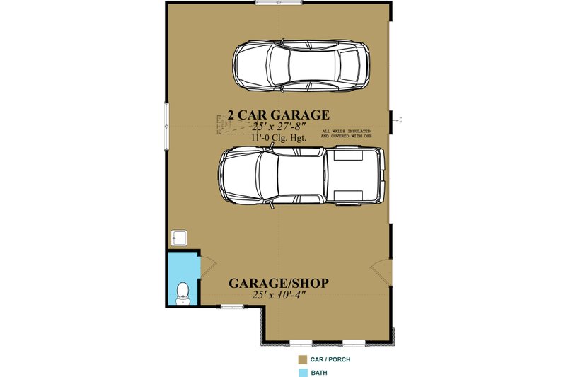 Home Plan - Floor Plan - Main Floor for Traditional House Plan #63-334, 1 bath