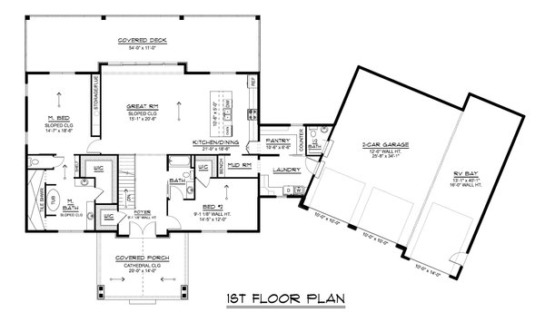 House Plan Design - Floor Plan - Main Floor for Modern House Plan #1064-438 - 2 bed, 2.5 bath