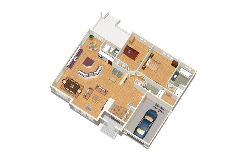 Dream House Plan - Floor Plan - Main Floor 1 for European House Plan #25-4617 - 2 bed, 2 bath