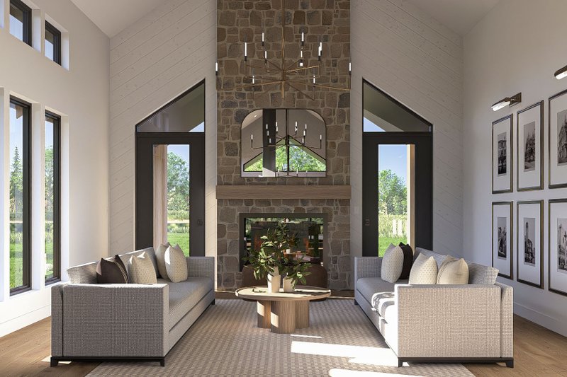House Design - Interior - Family Room for Barndominium House Plan #455-381 - 2 bed, 2.5 bath