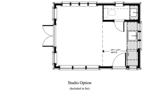 Floor Plan - Main Floor 2 for Cottage House Plan #917-11 - 1 bed, 1 bath