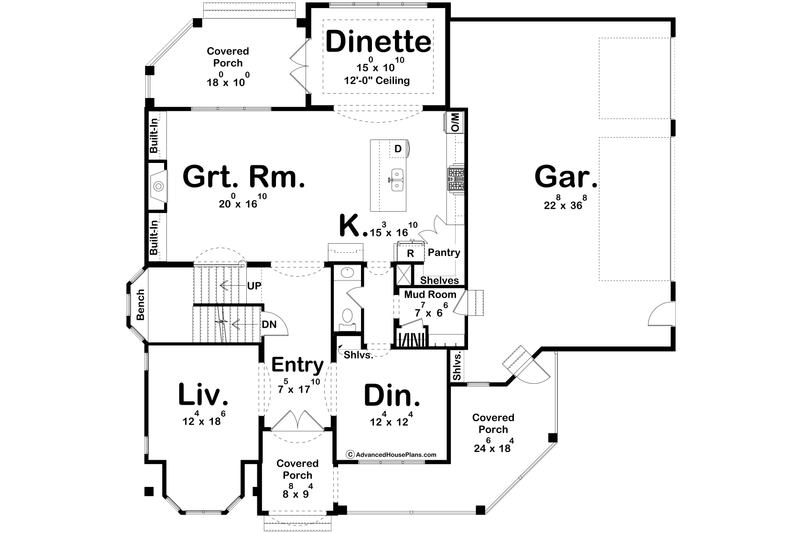 House Blueprint - Floor Plan - Main Floor for Modern House Plan #455-618 - 4 bed, 4.5 bath