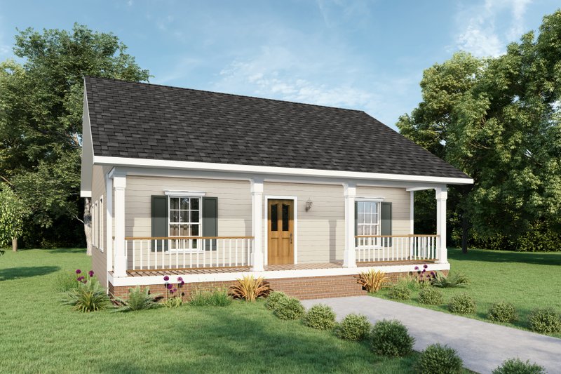 Country Style House Plan - 2 Beds 1 Baths 1007 Sq/Ft Plan #44-158