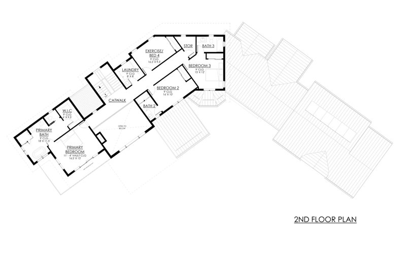 House Blueprint - Floor Plan - Upper Floor for Farmhouse House Plan #1042-22 - 5 bed, 5 bath