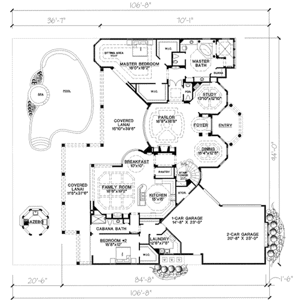 Mediterranean Floor Plan - Main Floor Plan #27-272