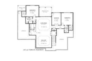 Floor Plan - Lower Floor for European House Plan #437-51 - 3 bed, 3.5 bath