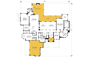 Floor Plan - Main Floor for Mediterranean House Plan #135-199 - 5 bed, 6 bath