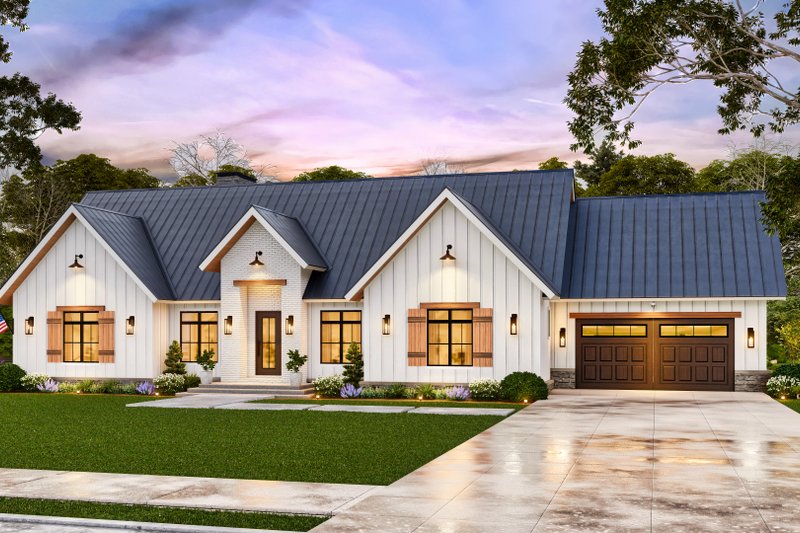 Architectural House Design - Exterior - Front Elevation 8 for Farmhouse House Plan #119-470 - 3 bed, 3 bath