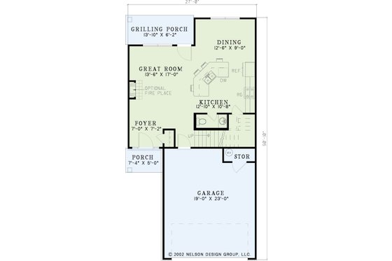 Floor Plan - Main Floor for Traditional House Plan #17-425 - 3 bed, 2.5 bath