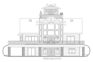 Exterior - Rear Elevation for Beach House Plan #117-896 - 1 bed, 2 bath