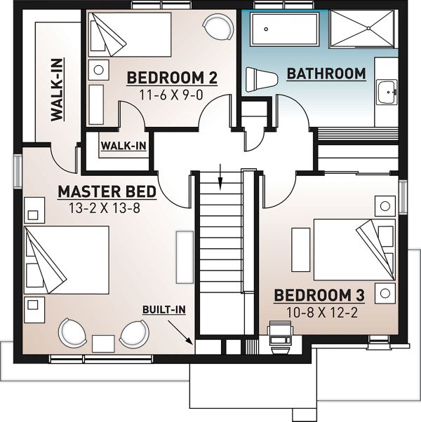 House Plan Design - Modern Floor Plan - Upper Floor Plan #23-2702