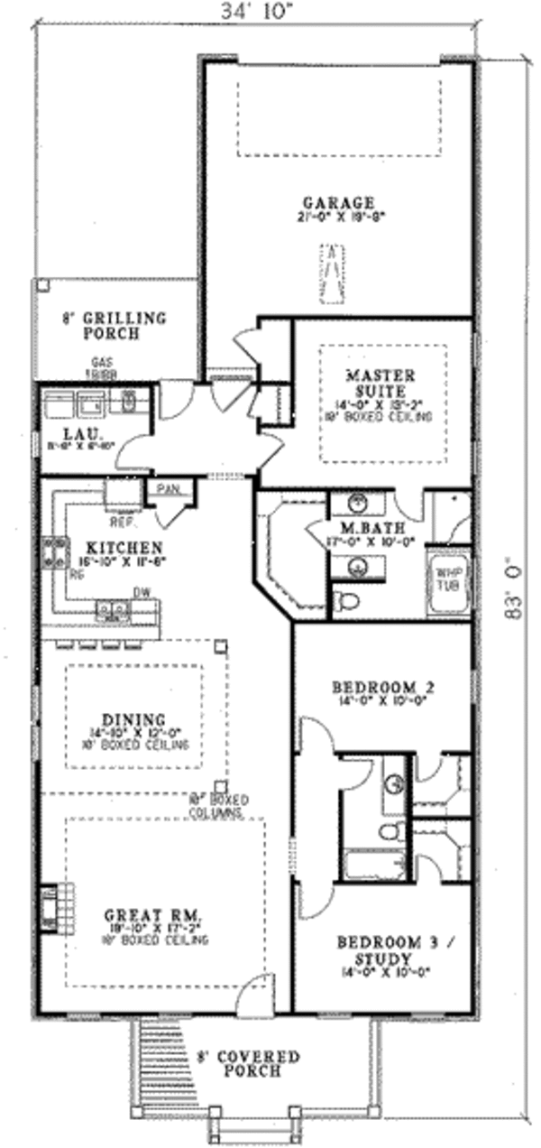House Plan Design - Southern Floor Plan - Main Floor Plan #17-1097
