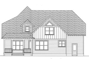 Exterior - Rear Elevation for Tudor House Plan #413-851 - 4 bed, 3 bath