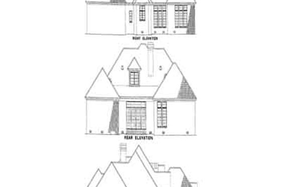 Exterior - Rear Elevation for Traditional House Plan #17-2062 - 4 bed, 3.5 bath