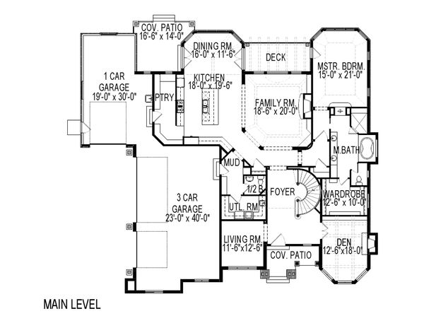 House Plan Design - European Floor Plan - Main Floor Plan #920-61