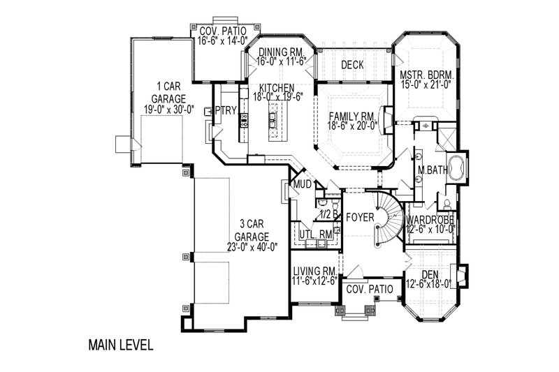 Dream House Plan - Floor Plan - Main Floor for European House Plan #920-61 - 8 bed, 5.5 bath