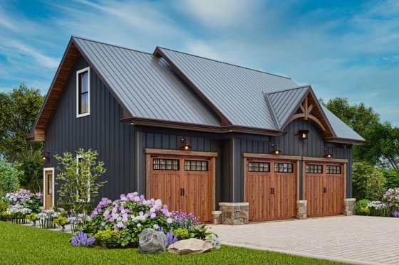 Exterior - Front Elevation 9 for Traditional House Plan #54-595, 1 bath