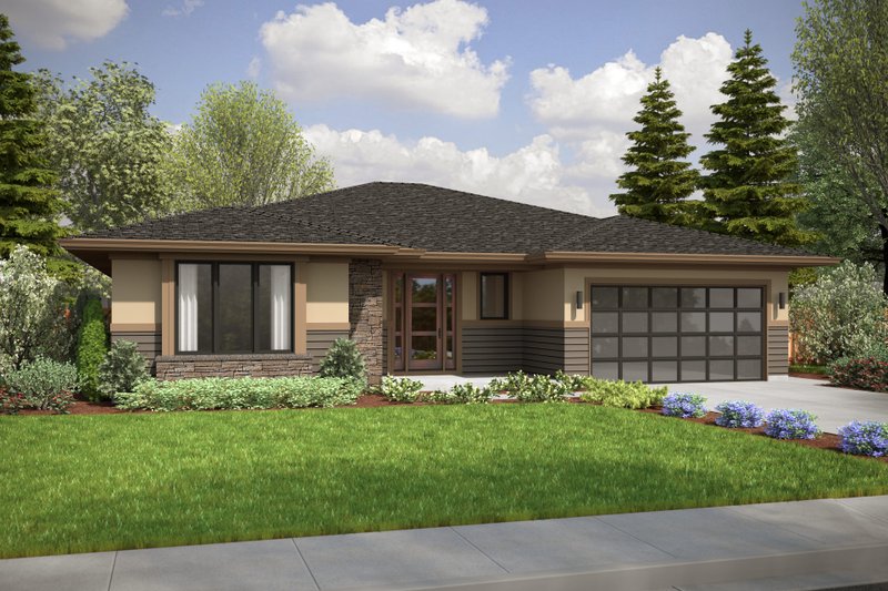 Dream House Plan - Prairie Exterior - Front Elevation Plan #48-1098
