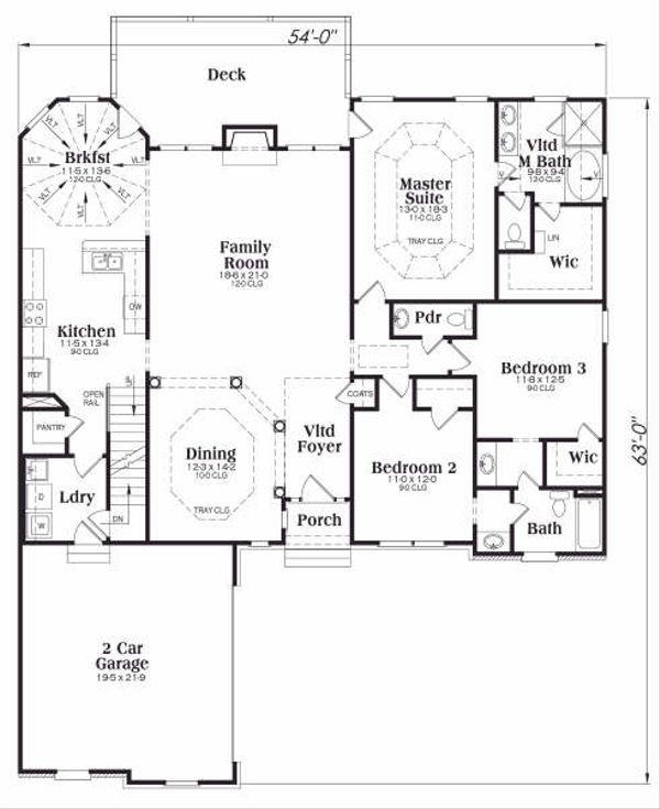 Architectural House Design - Traditional Floor Plan - Main Floor Plan #419-164