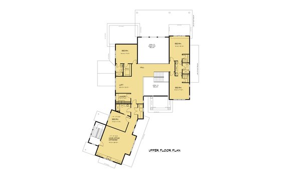 Floor Plan - Upper Floor for Farmhouse House Plan #1066-284 - 5 bed, 5.5 bath