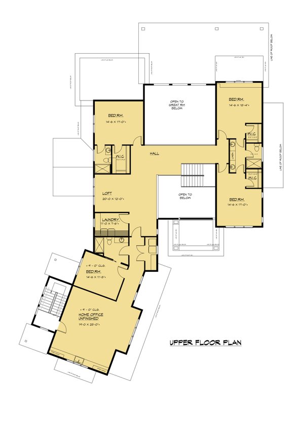 Farmhouse Floor Plan - Upper Floor Plan #1066-284