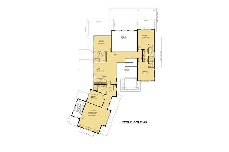 Home Plan - Floor Plan - Upper Floor for Farmhouse House Plan #1066-284 - 5 bed, 5.5 bath