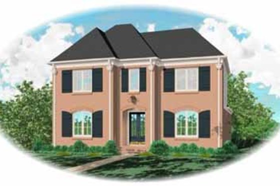 Exterior - Front Elevation for European House Plan #81-320 - 3 bed, 3.5 bath