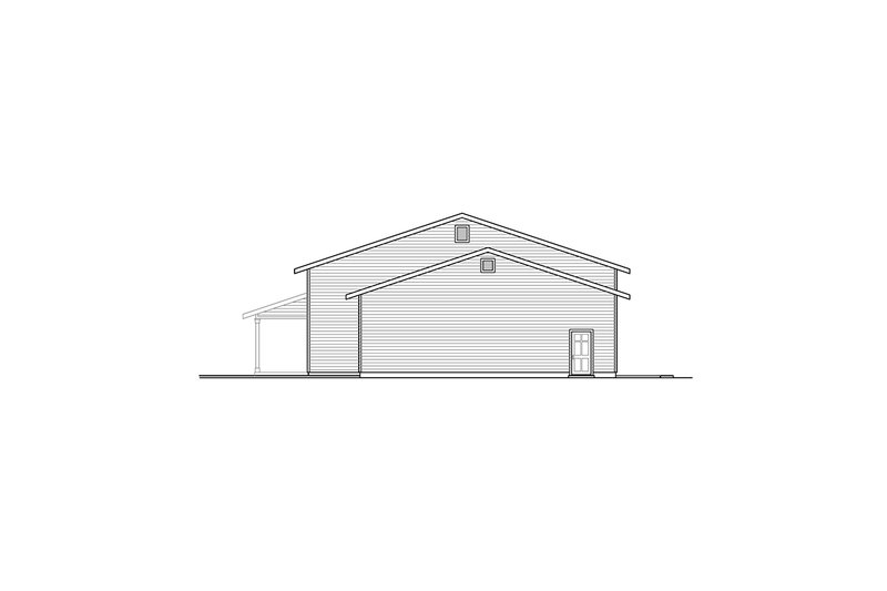 Home Plan - Exterior - Other Elevation 1 for Ranch House Plan #124-793, 1 bath