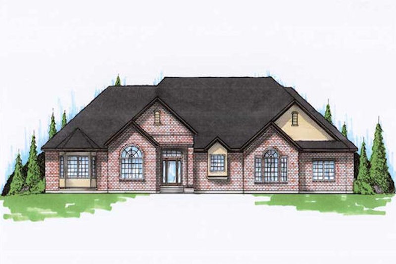 Architectural House Design - Traditional Exterior - Front Elevation Plan #5-324