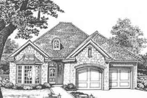 Exterior - Front Elevation for European House Plan #310-423 - 3 bed, 2 bath