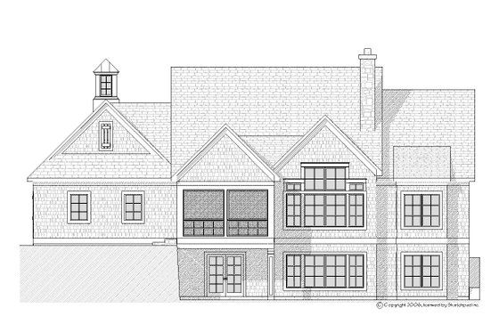Exterior - Rear Elevation for Traditional House Plan #901-100 - 3 bed, 2.5 bath
