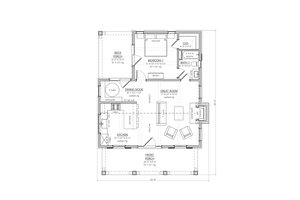 Floor Plan - Main Floor for Farmhouse House Plan #1094-28 - 1 bed, 1 bath