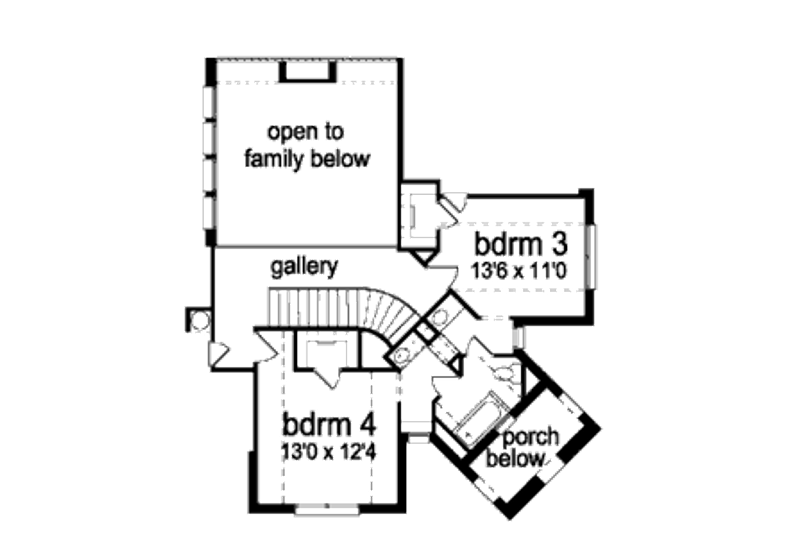 Home Plan - Floor Plan - Upper Floor for European House Plan #84-409 - 4 bed, 3.5 bath