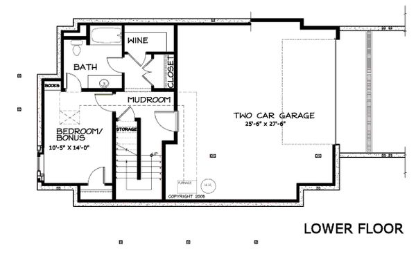 Dream House Plan - Craftsman Floor Plan - Lower Floor Plan #434-5