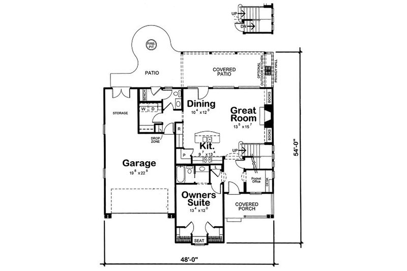 Dream House Plan - Country house plan design, main level floor plan