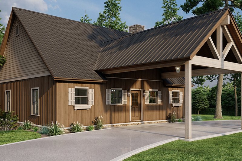 Architectural House Design - Exterior - Front Elevation 3 for Cottage House Plan #923-322 - 3 bed, 3 bath