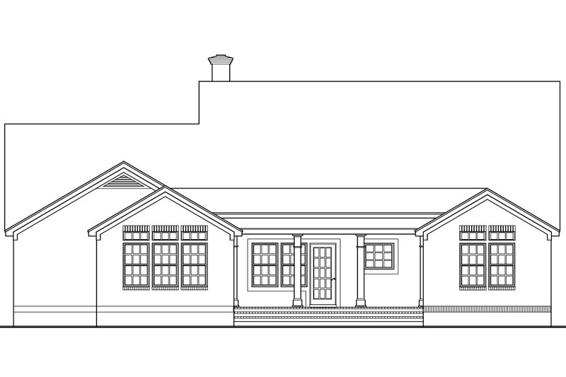 House Plan Design - Exterior - Rear Elevation for Southern House Plan #406-279 - 3 bed, 2 bath