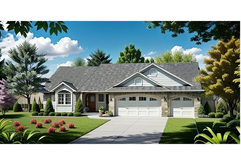 Traditional Style House Plan - 3 Beds 2 Baths 1427 Sq/Ft Plan #58-136