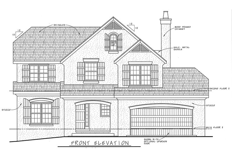 Dream House Plan - Exterior - Front Elevation 4 for European House Plan #20-2034 - 4 bed, 3.5 bath