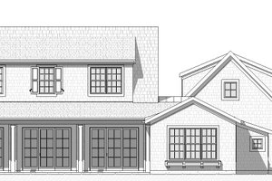 Exterior - Rear Elevation 1 for Farmhouse House Plan #901-158 - 3 bed, 2.5 bath