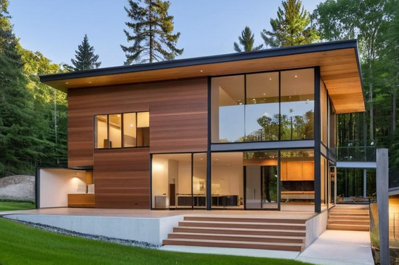 Exterior - Rear Elevation for Modern House Plan #498-2 - 2 bed, 3 bath