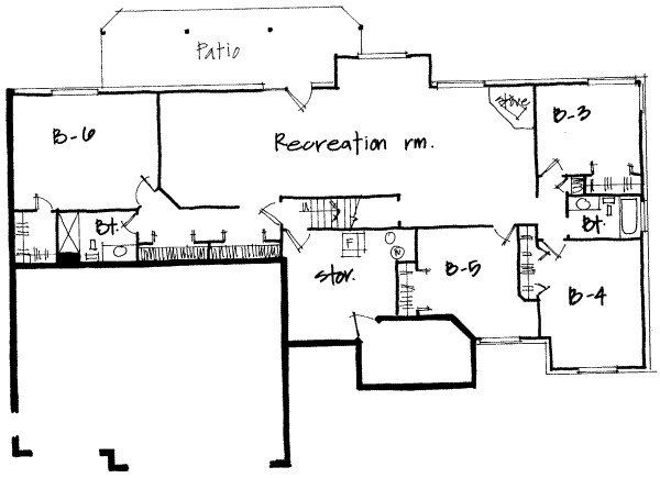 Traditional Floor Plan - Lower Floor Plan #308-109