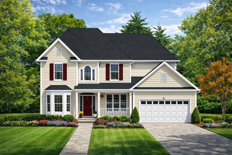 Home Plan - Colonial Exterior - Front Elevation Plan #1053-64