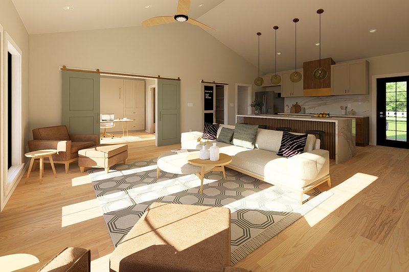 House Blueprint - Interior - Family Room for Farmhouse House Plan #126-239 - 2 bed, 2 bath
