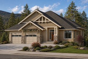 House Design - Exterior - Front Elevation for Craftsman House Plan #1100-118 - 1 bed, 1.5 bath