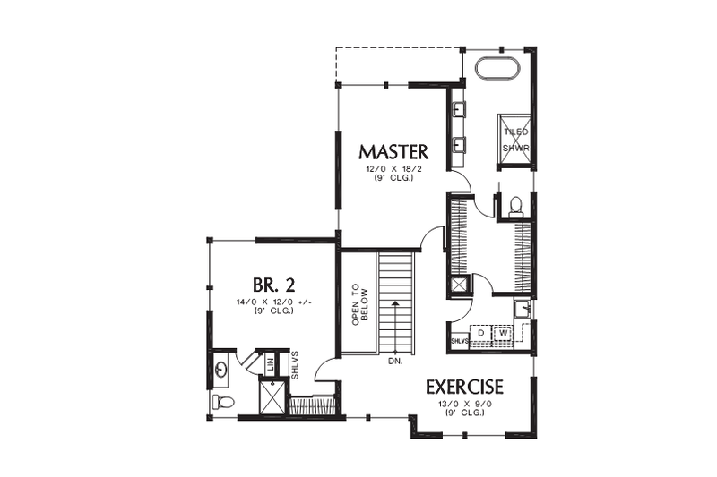 Dream House Plan - Floor Plan - Upper Floor for Contemporary House Plan #48-709 - 4 bed, 4 bath