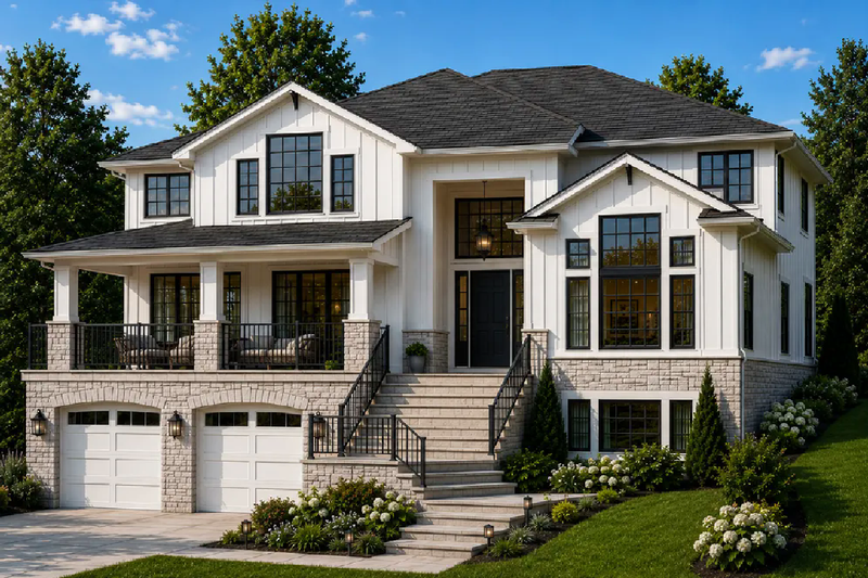 Exterior - Front Elevation 2 for Traditional House Plan #126-134 - 4 bed, 2.5 bath