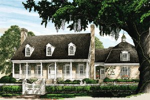 Southern style home, front elevation